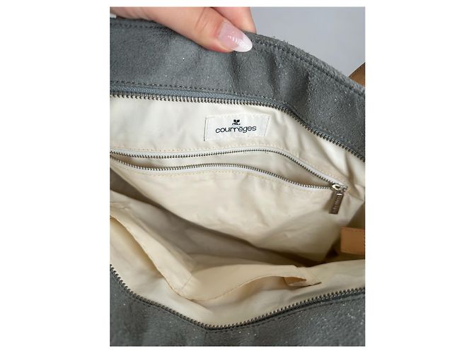 Sac à main en daim vintage Courreges gris - vue 5