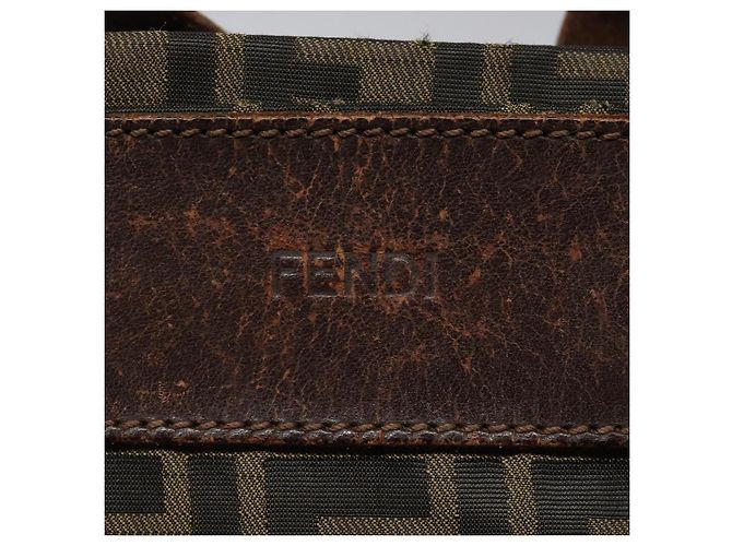 FENDI Zucca Canvas Handtasche Schwarz Braun Silber Authentisch bs24219 - Ansicht 10
