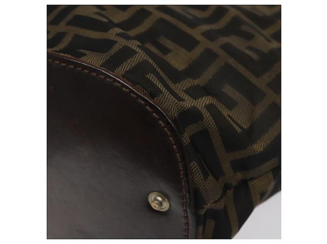 FENDI Zucca Canvas Handtasche Schwarz Braun Silber Authentisch bs24219 - Ansicht 15