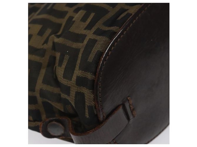 FENDI Zucca Canvas Handtasche Schwarz Braun Silber Authentisch bs24219 - Ansicht 16