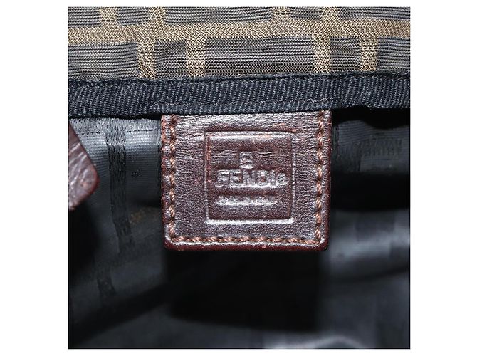 FENDI Zucca Canvas Handtasche Schwarz Braun Silber Authentisch bs24219 - Ansicht 17