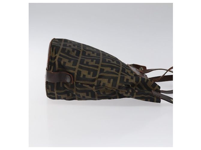 FENDI Zucca Canvas Handtasche Schwarz Braun Silber Authentisch bs24219 - Ansicht 3