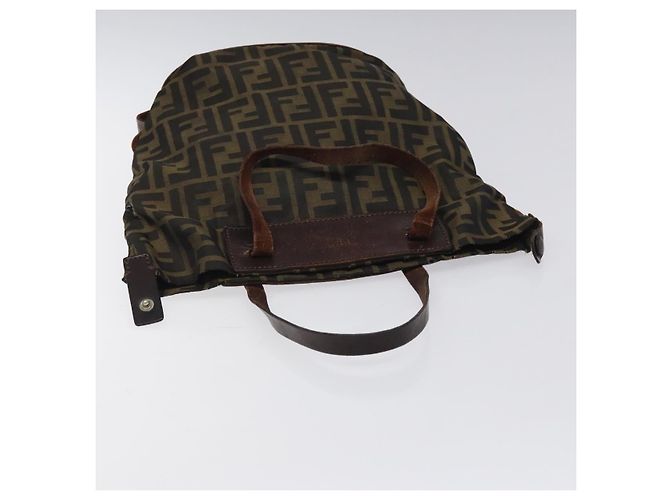 FENDI Zucca Canvas Handtasche Schwarz Braun Silber Authentisch bs24219 - Ansicht 6