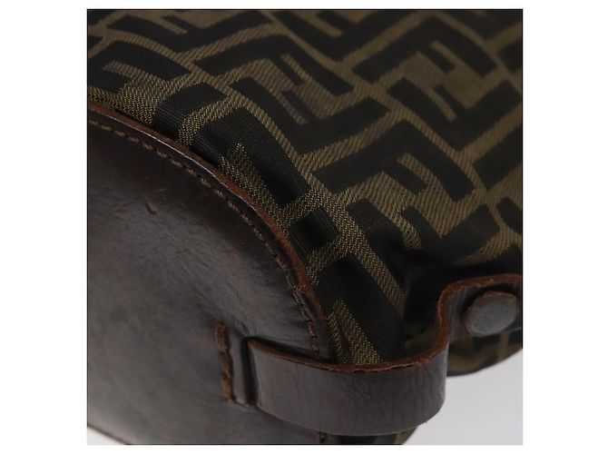 FENDI Zucca Canvas Handtasche Schwarz Braun Silber Authentisch bs24219 - Ansicht 9