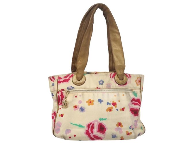 CHANEL Borsa Tote Canvas Bianca CC Auth BA1187 Bianco - vista 13