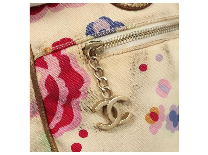 CHANEL Borsa Tote Canvas Bianca CC Auth BA1187 Bianco - vista 18