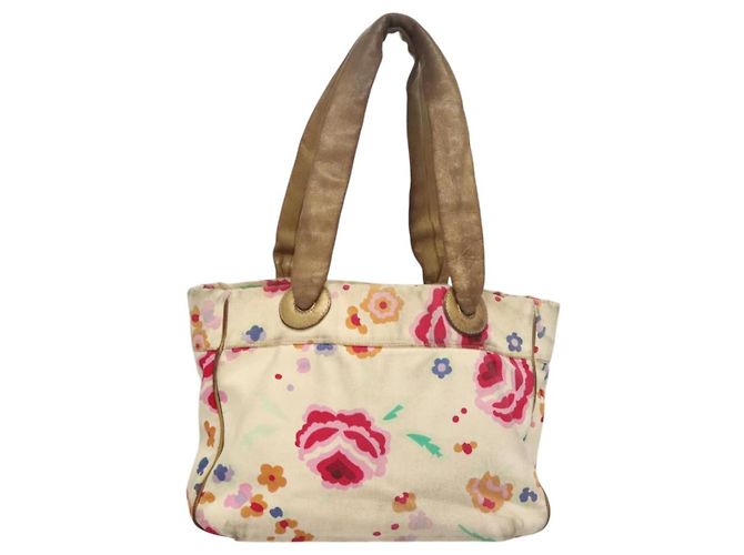 CHANEL Borsa Tote Canvas Bianca CC Auth BA1187 Bianco - vista 2
