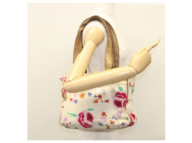 CHANEL Borsa Tote Canvas Bianca CC Auth BA1187 Bianco - vista 25