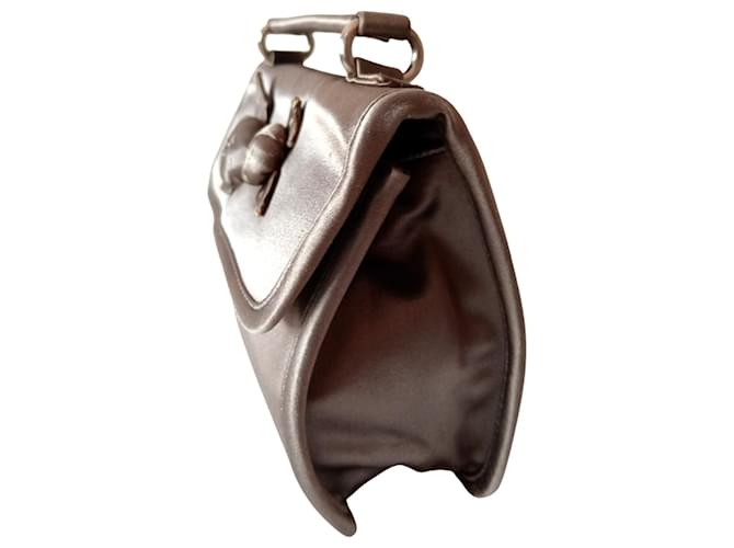 Prada Handtasche aus Seide Grau - Ansicht 4