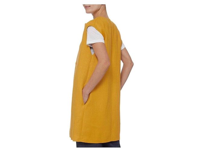 Giacca Max Mara Studio Cera Gialla in Lino e Viscosa Giallo - vista 2