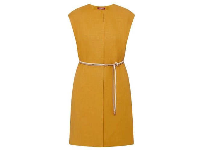 Giacca Max Mara Studio Cera Gialla in Lino e Viscosa Giallo - vista 3