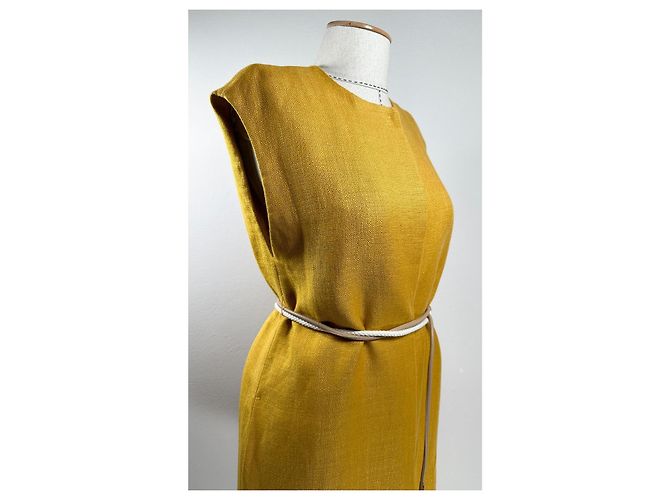 Giacca Max Mara Studio Cera Gialla in Lino e Viscosa Giallo - vista 5