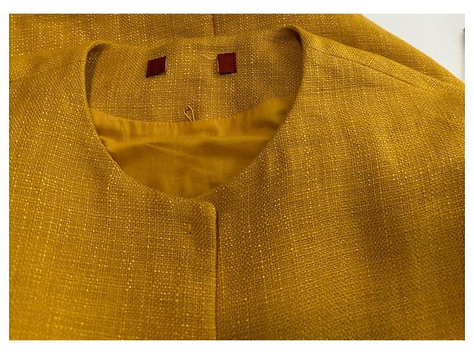 Giacca Max Mara Studio Cera Gialla in Lino e Viscosa Giallo - vista 8