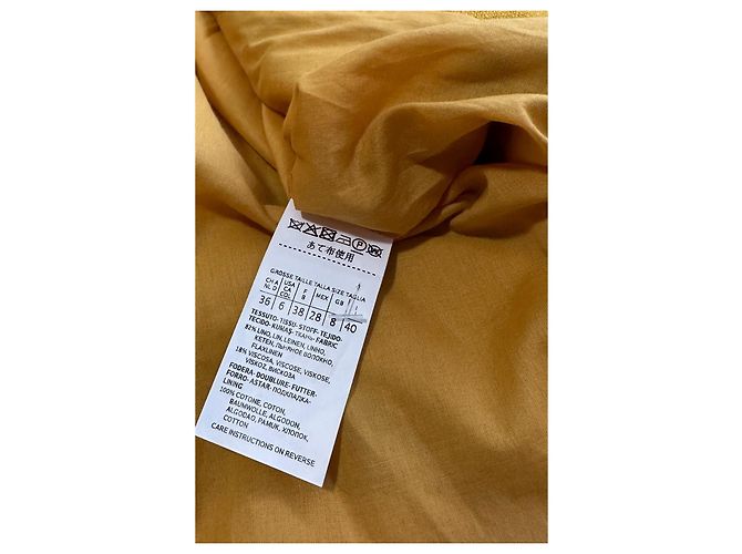Giacca Max Mara Studio Cera Gialla in Lino e Viscosa Giallo - vista 9