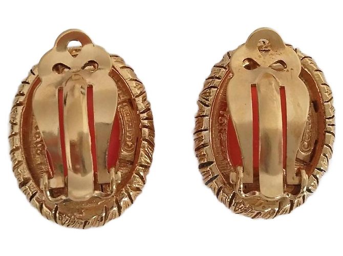 Brincos Carven vintage e novos Dourado Coral Gold hardware - vista 2