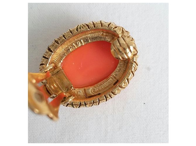 Brincos Carven vintage e novos Dourado Coral Gold hardware - vista 5