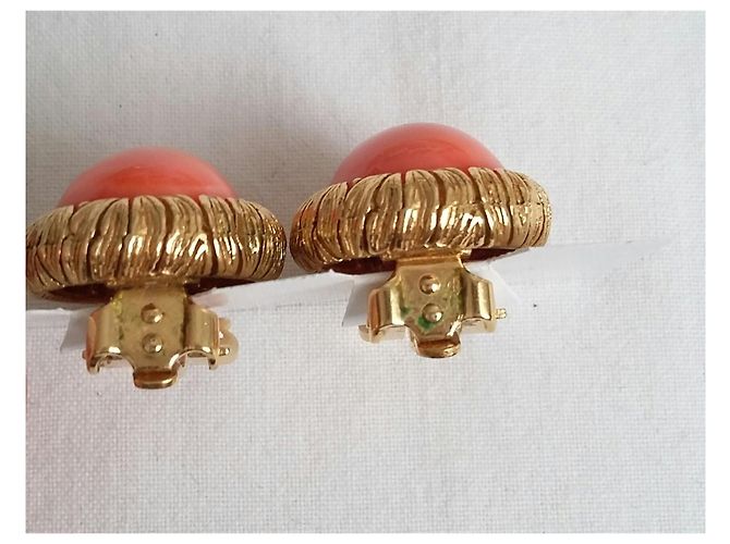 Brincos Carven vintage e novos Dourado Coral Gold hardware - vista 6