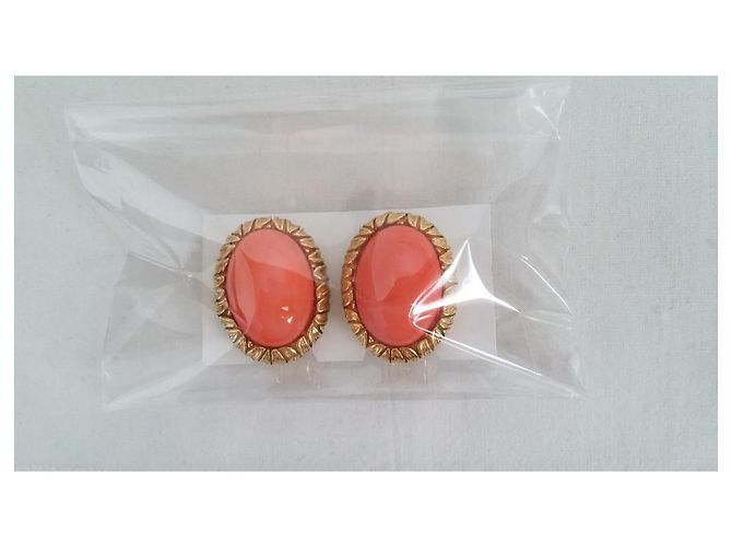 Brincos Carven vintage e novos Dourado Coral Gold hardware - vista 9