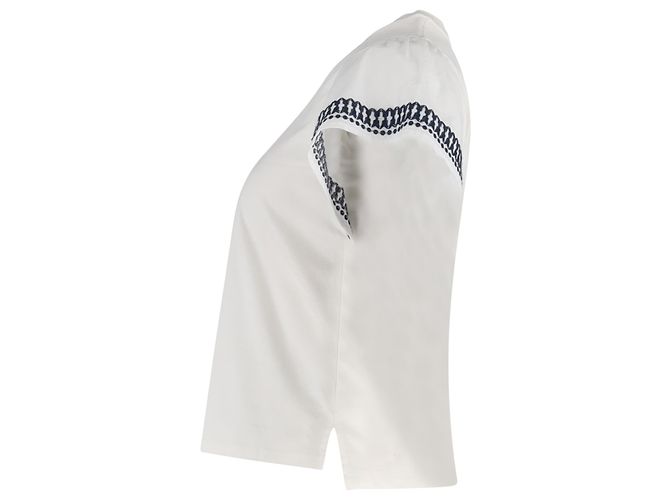 Autre Marque Camiseta bordada Cerchio Weekend Max Mara em algodão branco Cru - vista 2