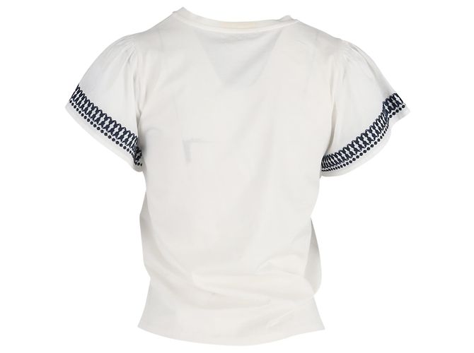 Autre Marque Camiseta bordada Cerchio Weekend Max Mara em algodão branco Cru - vista 3