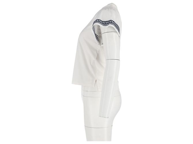 Autre Marque Camiseta bordada Cerchio Weekend Max Mara em algodão branco Cru - vista 5