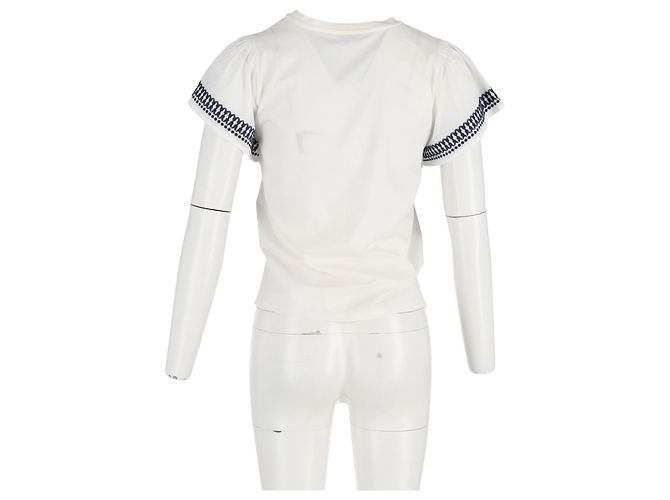 Autre Marque Camiseta bordada Cerchio Weekend Max Mara em algodão branco Cru - vista 6