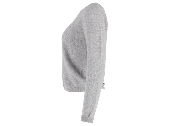Ganni Pullover aus grauer Kaschmir mit Kristallverzierungen - Ansicht 2