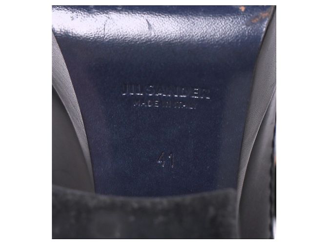 Jil Sander Ankle Strap Platform Sandals in Black Leather - view 14