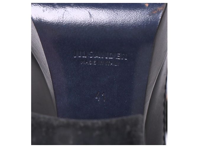 Jil Sander Ankle Strap Platform Sandals in Black Leather - view 7