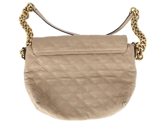 Bolsa de ombro acolchoada Marc Jacobs em couro bege - vista 4