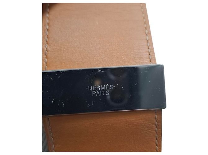 Ring Bracciale Collier de Chien in pelle box nera placcato in palladio Hermès Nero - vista 5