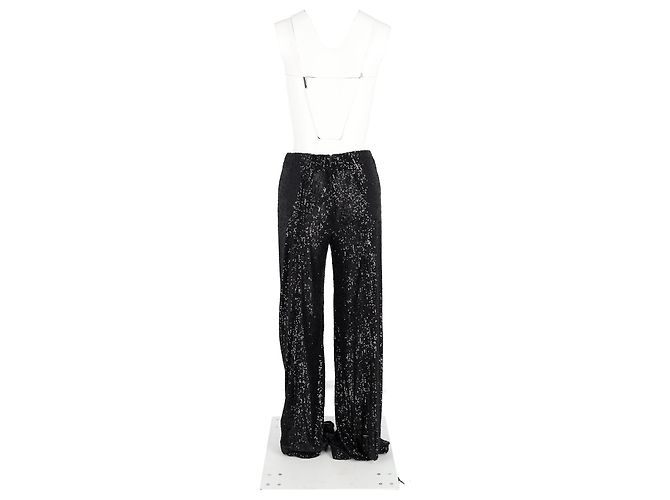 Pantalones de pierna ancha de poliéster negro con lentejuelas Tom Ford - vista 6
