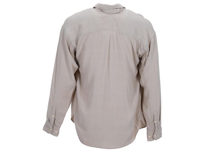 Camicia con bottoni dettagliata Visvim Pocket in rayon beige - vista 3