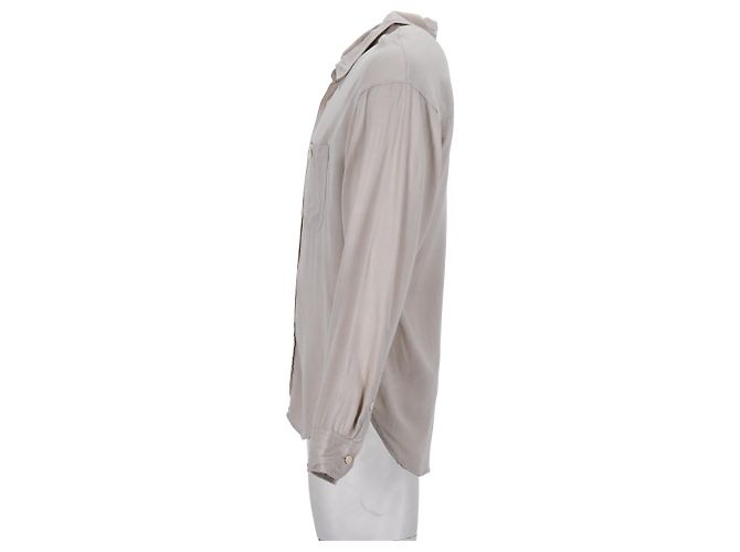 Camicia con bottoni dettagliata Visvim Pocket in rayon beige - vista 7
