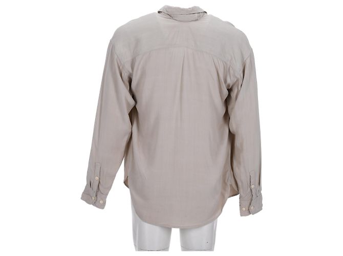 Camicia con bottoni dettagliata Visvim Pocket in rayon beige - vista 8