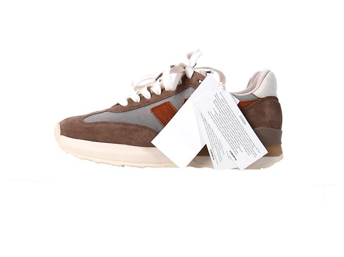 Baskets Visvim FKT Runner en daim marron - vue 10