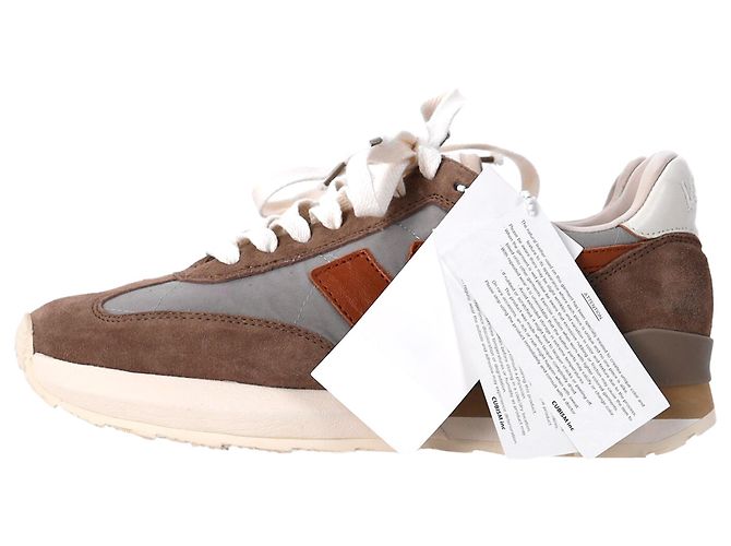 Baskets Visvim FKT Runner en daim marron - vue 2