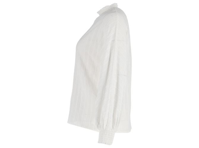 Top de encaje fruncido Maje Lentel en algodón blanco Crudo - vista 2