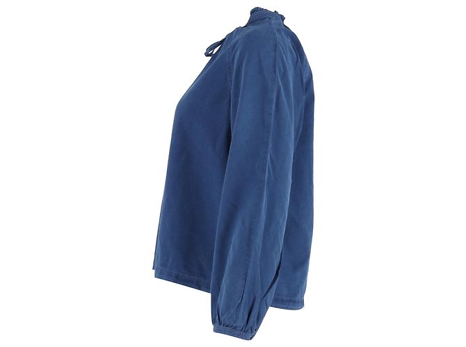 Apc A.P.C. Top de Chambray de Manga Larga con Cuerda de Ajuste Noa en Algodón Azul - vista 2