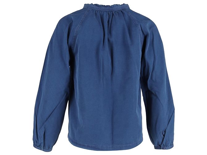 Apc A.P.C. Top de Chambray de Manga Larga con Cuerda de Ajuste Noa en Algodón Azul - vista 3