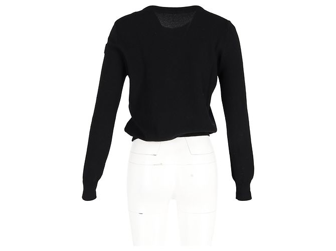 Moncler Ruffle-Detail Zip-up Cardigan In Black Cotton - view 6