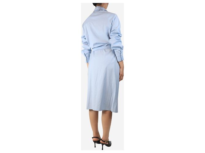 Autre Marque Hellblaues, tailliertes Midi-Hemdkleid - Größe UK 10 - Ansicht 2