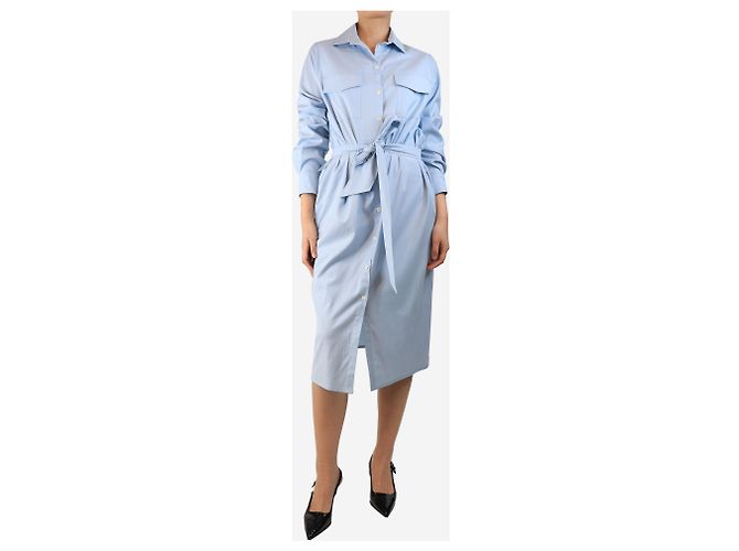 Autre Marque Hellblaues, tailliertes Midi-Hemdkleid - Größe UK 10 - Ansicht 3