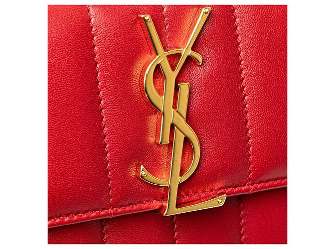 Borsa a tracolla Vicky in agnello rosso Saint Laurent - vista 11