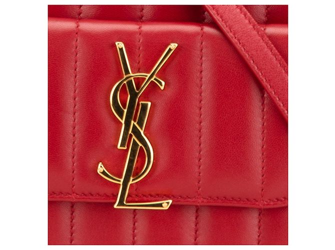 Borsa a tracolla Vicky in agnello rosso Saint Laurent - vista 9