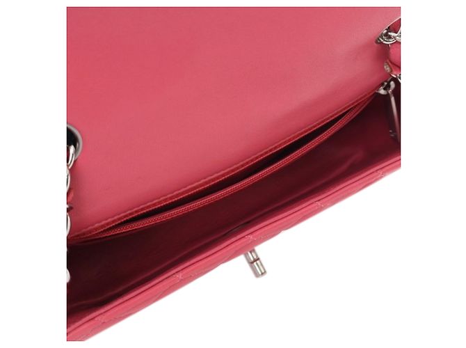 Chanel Mini Rettangolare Classico in Pelle di Agnello Rosa con Patta Singola - vista 5
