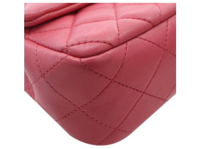 Chanel Mini Rettangolare Classico in Pelle di Agnello Rosa con Patta Singola - vista 8
