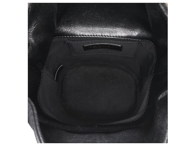 Borsa a secchiello chic in pelle di agnello trapuntata nera a zigzag con manico Chanel Nero - vista 4