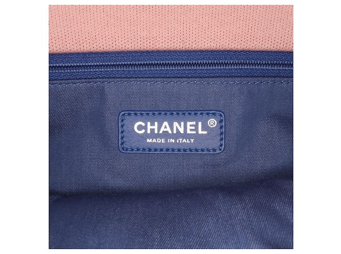 Chanel Rosa Jumbo Strisce Jersey Feltro e Corda Flap - vista 5