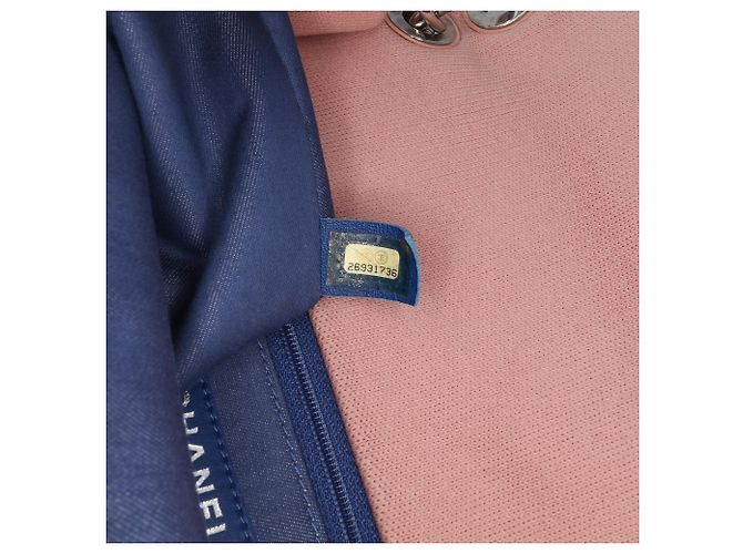 Chanel Rosa Jumbo Strisce Jersey Feltro e Corda Flap - vista 6